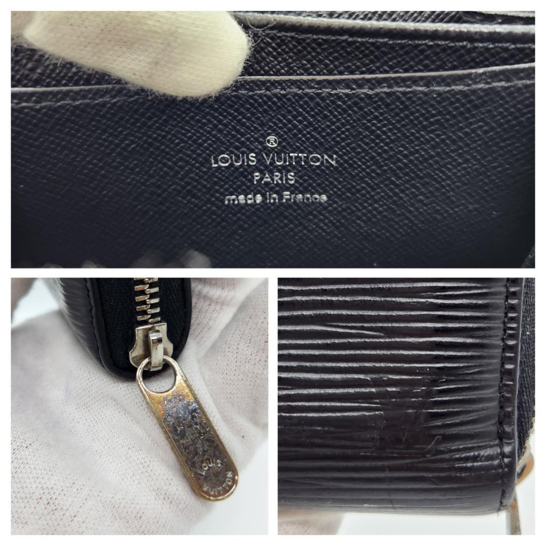 極美品 ルイヴィトン エピ ノワール ジッピー パース M60152黒