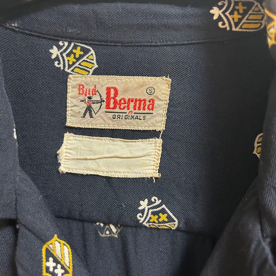 【Special】50s 60s ブラック レーヨンギャバジンシャツ　アトミック