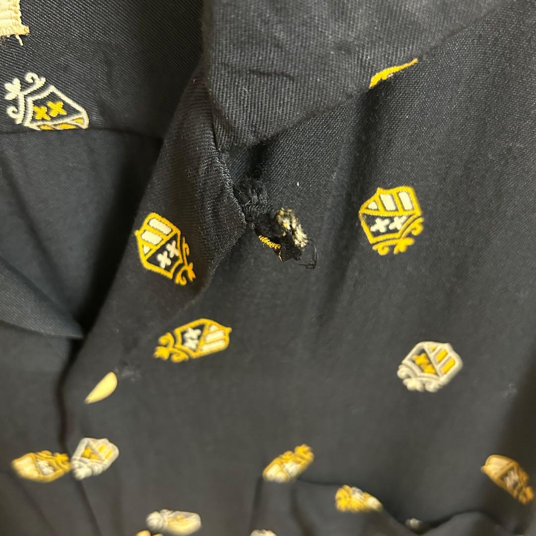 【Special】50s 60s ブラック レーヨンギャバジンシャツ　アトミック