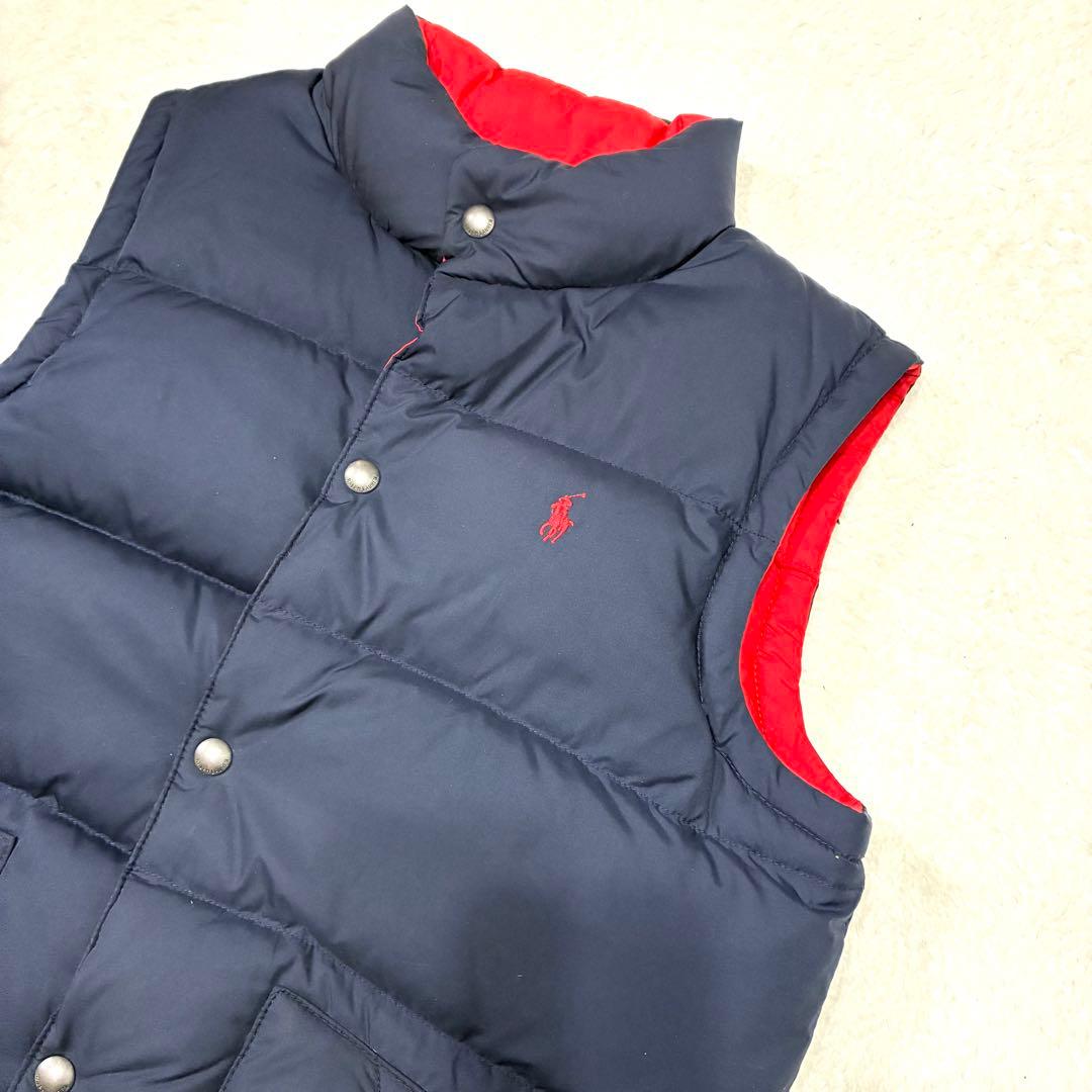 【極美品】ラルフローレン ダウンベスト M ネイビー レッドポニー刺繍 M