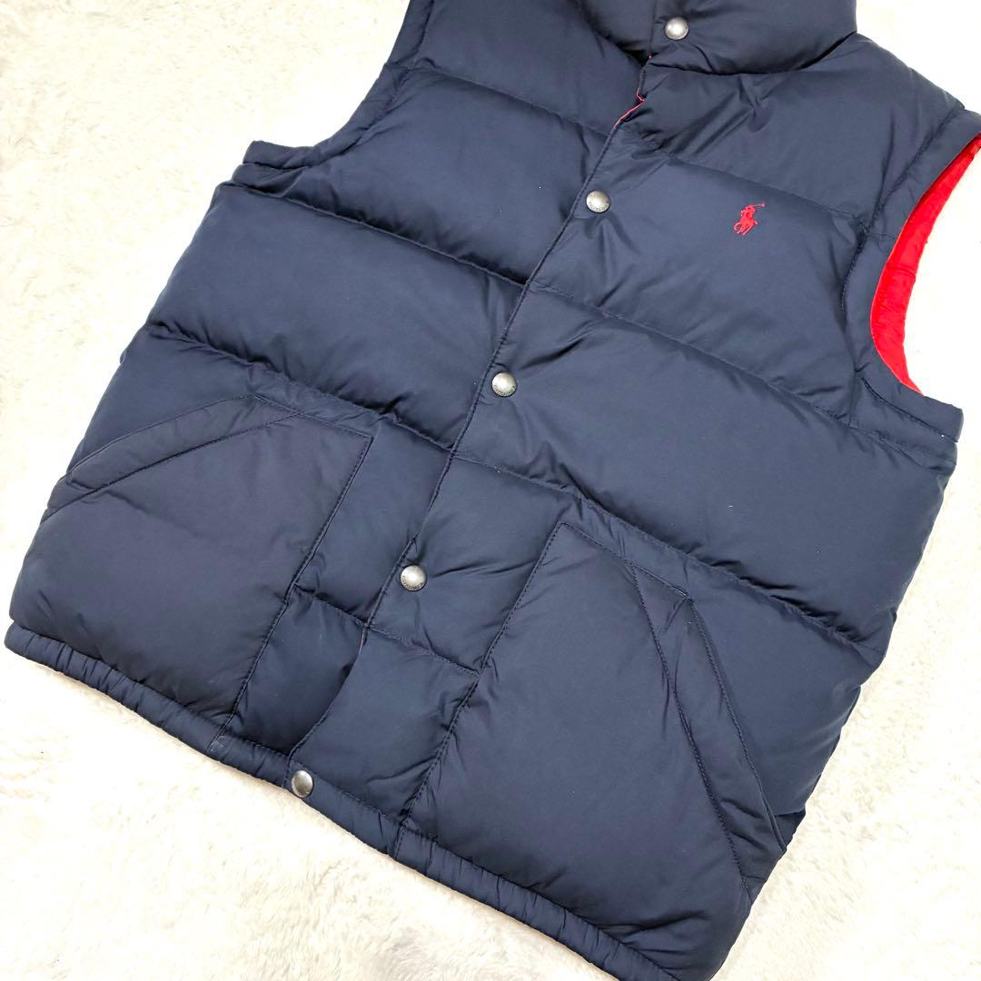 【極美品】ラルフローレン ダウンベスト M ネイビー レッドポニー刺繍 M