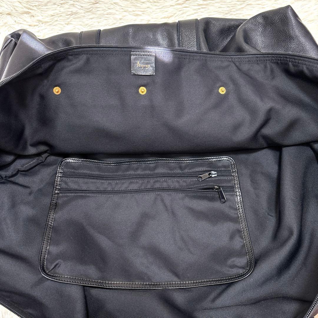 超大容量✨ ロンシャン ボストンバッグ 旅行かばん オール レザー シボ革 黒