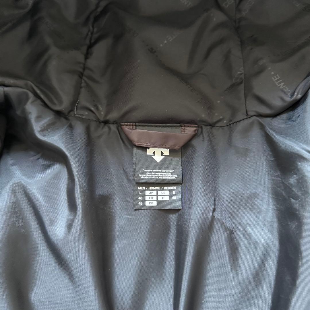 DESCENTE デサント ダウンロングコート ブラウン 光沢 手洗可 L
