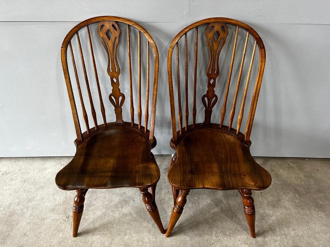 イギリスヴィンテージ コテージチェア スティックバックチェア 2脚セット