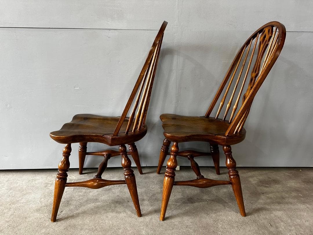 イギリスヴィンテージ コテージチェア スティックバックチェア 2脚セット