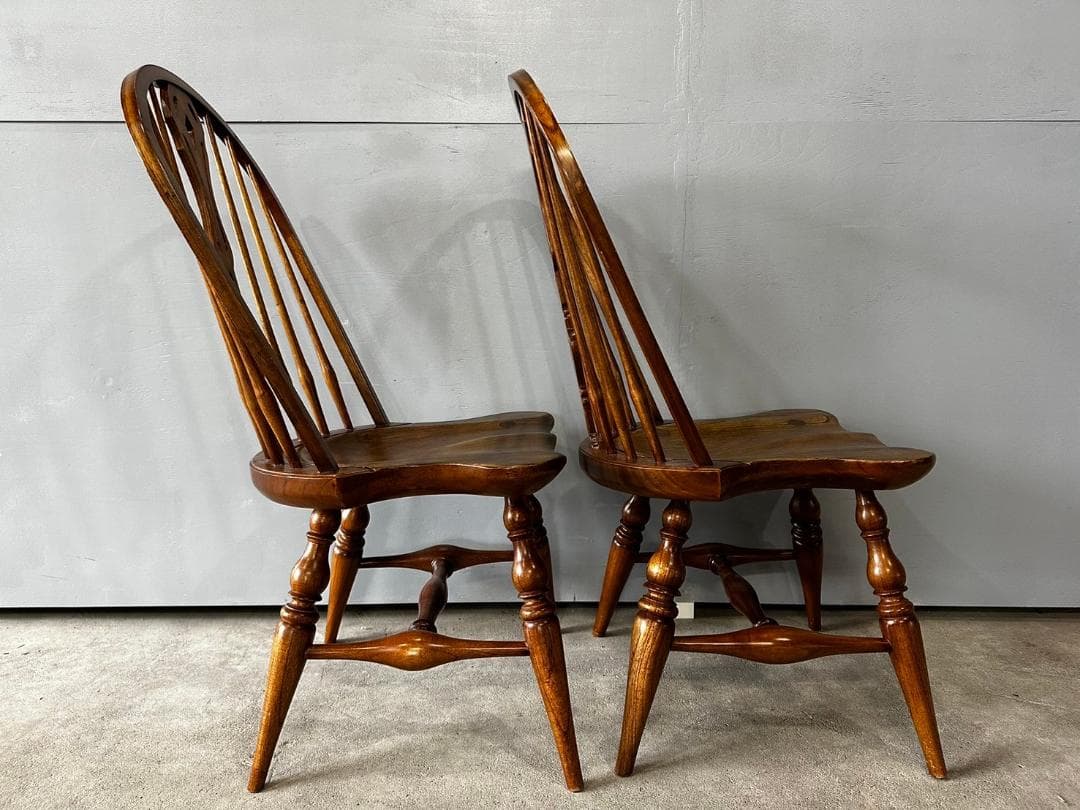 イギリスヴィンテージ コテージチェア スティックバックチェア 2脚セット