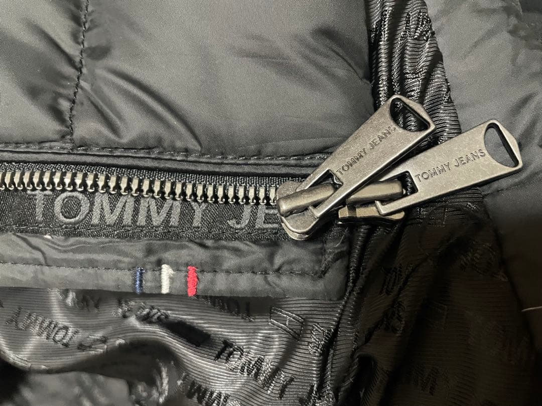  JEANS ブラック ロング ダウン ジャケット M トミー