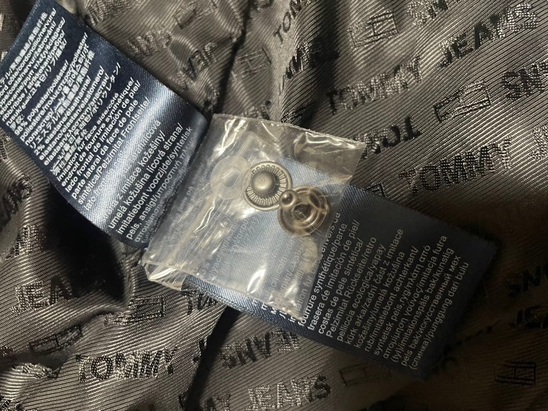  JEANS ブラック ロング ダウン ジャケット M トミー