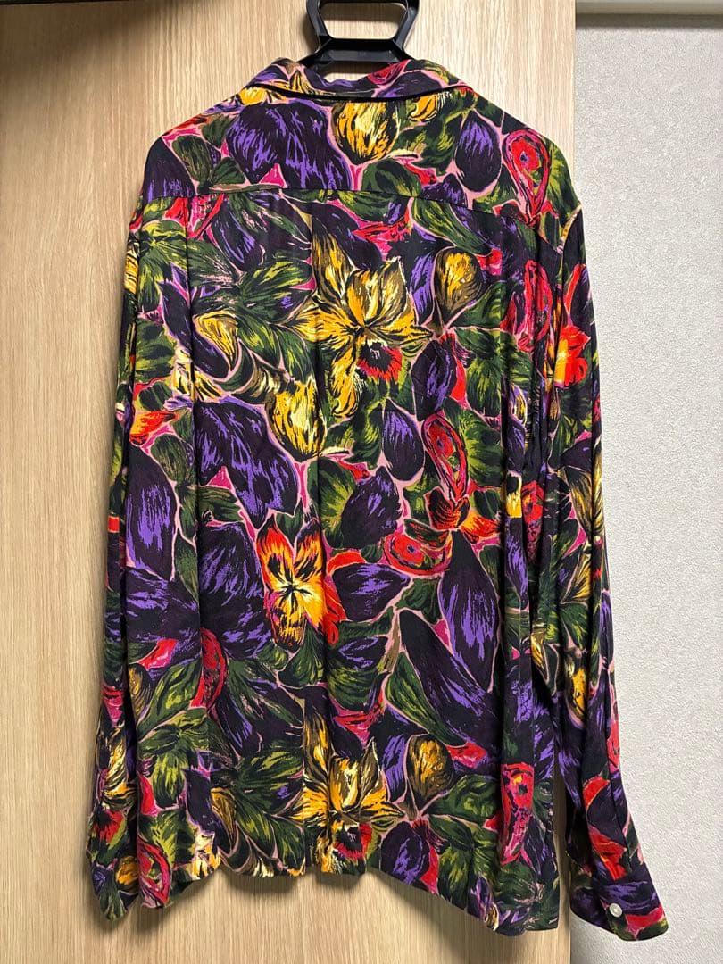 Syareme 花柄 レーヨンシャツ　長袖シャツ　総柄