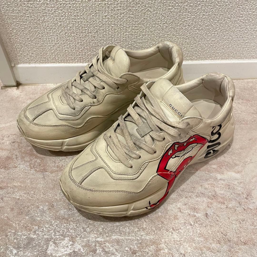 GUCCI グッチ スニーカー ライトン マウス プリント 白 ロゴ入り