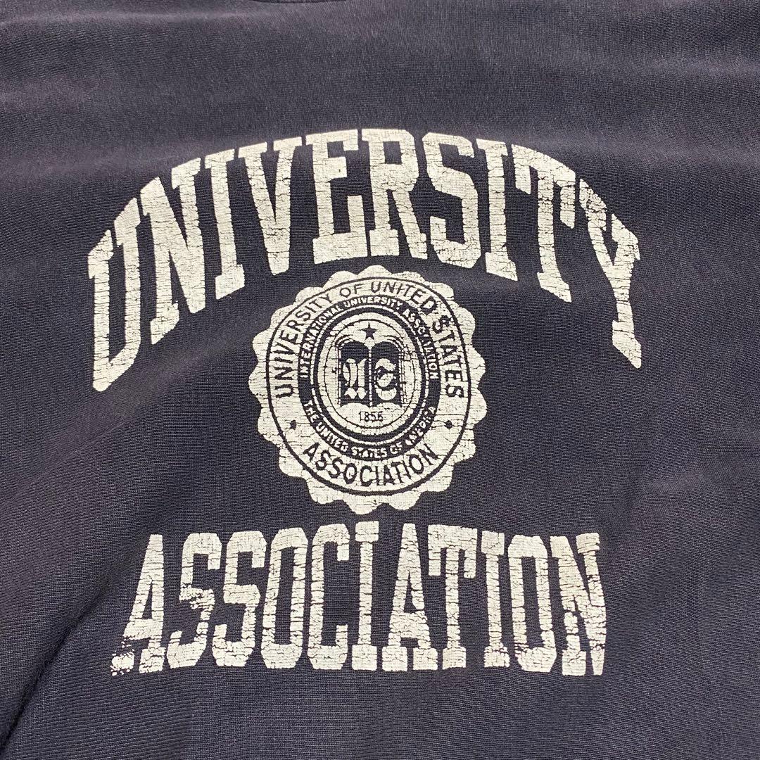 l*0様 ヴィンテージ　スウェット　3段プリント　フェード　炭黒　サイドリブ