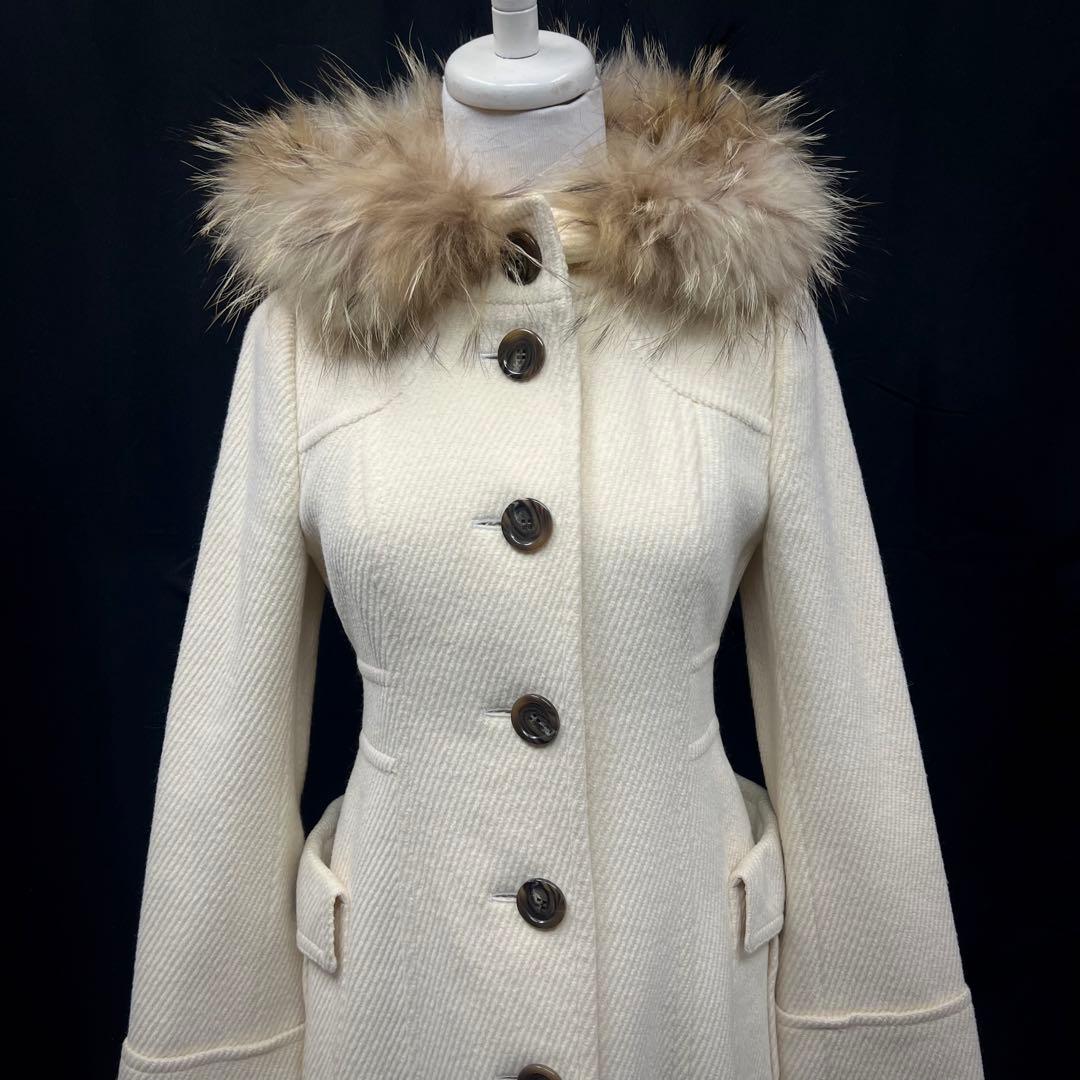 Burberryバーバリー　ダッフルコート　リアルファー　アンゴラ　ロングコート