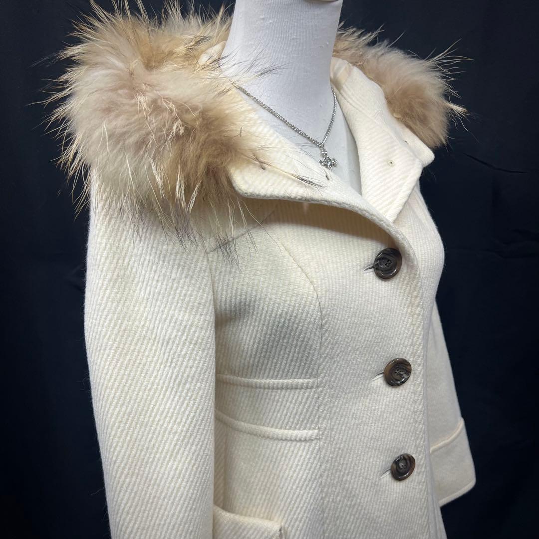 Burberryバーバリー　ダッフルコート　リアルファー　アンゴラ　ロングコート