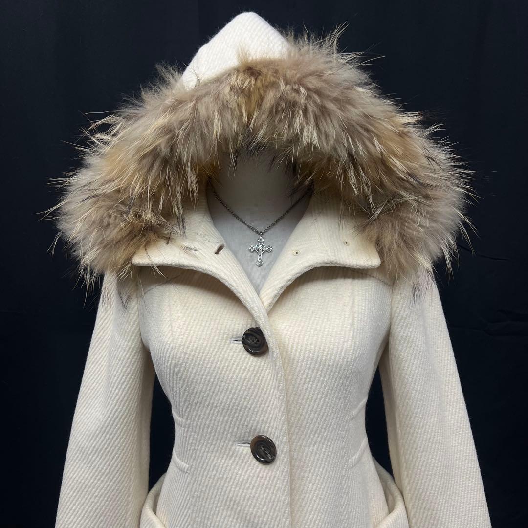 Burberryバーバリー　ダッフルコート　リアルファー　アンゴラ　ロングコート