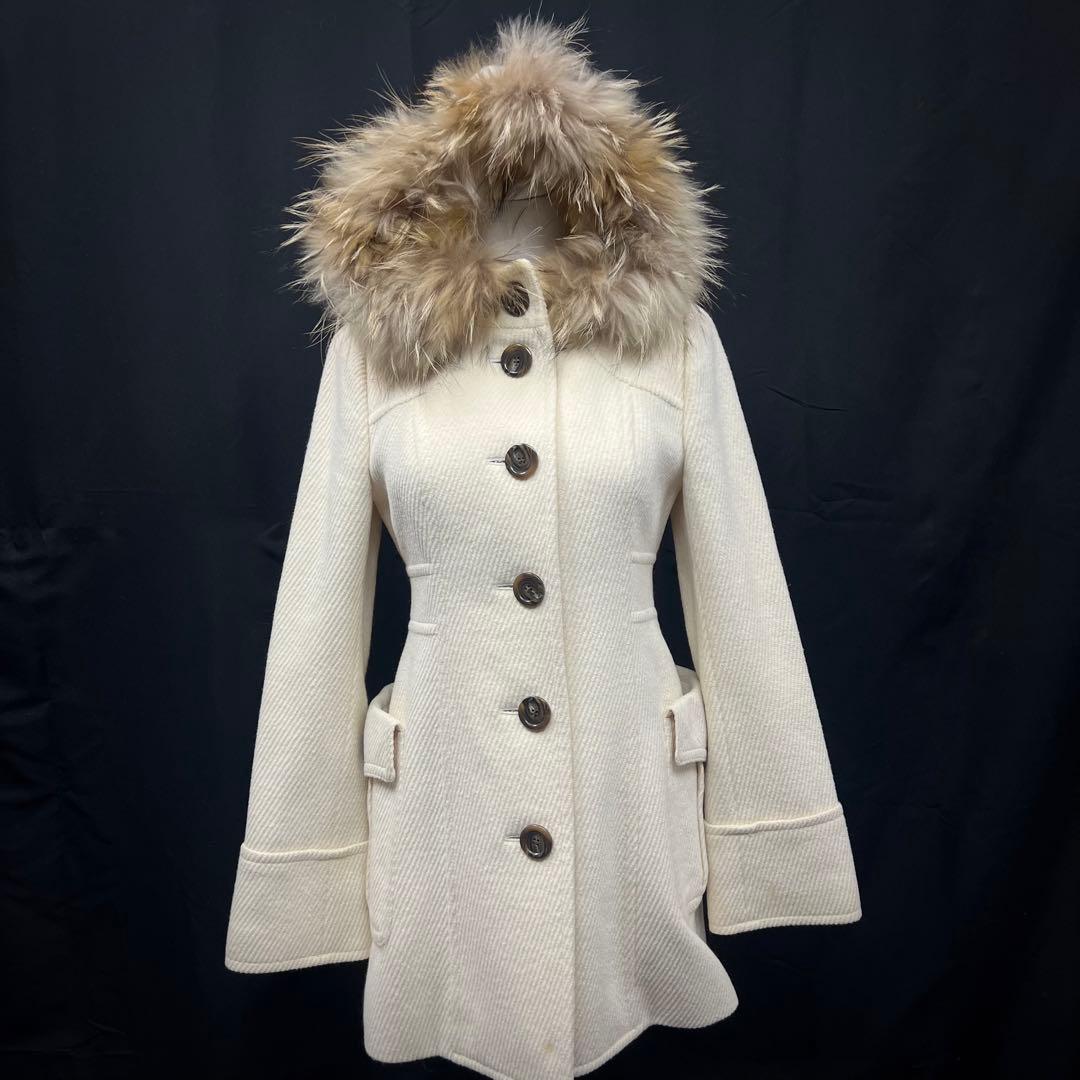 Burberryバーバリー　ダッフルコート　リアルファー　アンゴラ　ロングコート