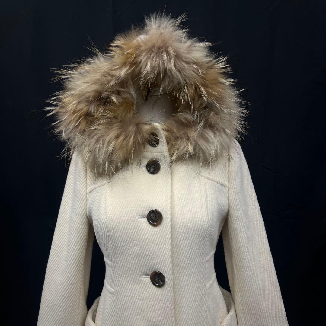 Burberryバーバリー　ダッフルコート　リアルファー　アンゴラ　ロングコート