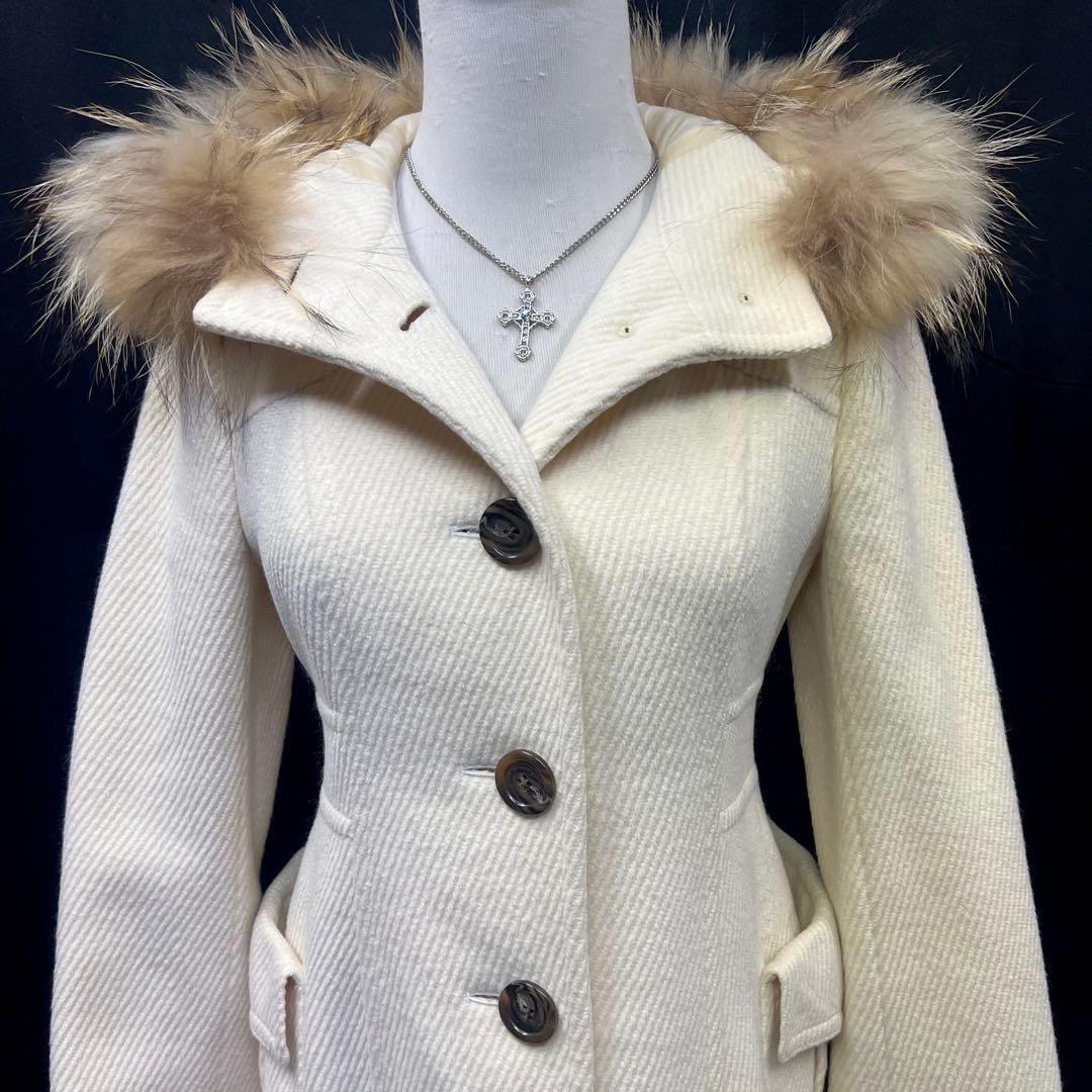 Burberryバーバリー　ダッフルコート　リアルファー　アンゴラ　ロングコート