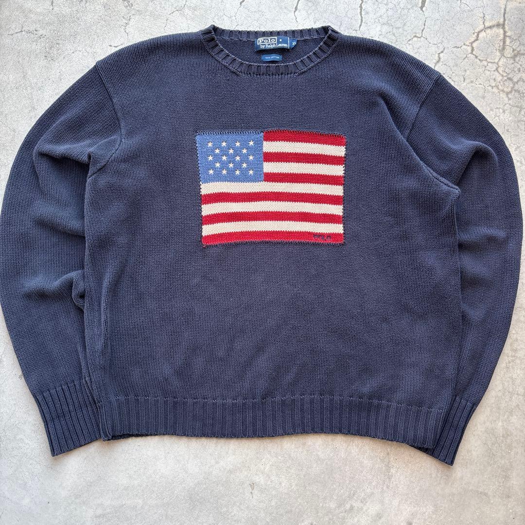90s polo by ralph lauren 星条旗　香港製