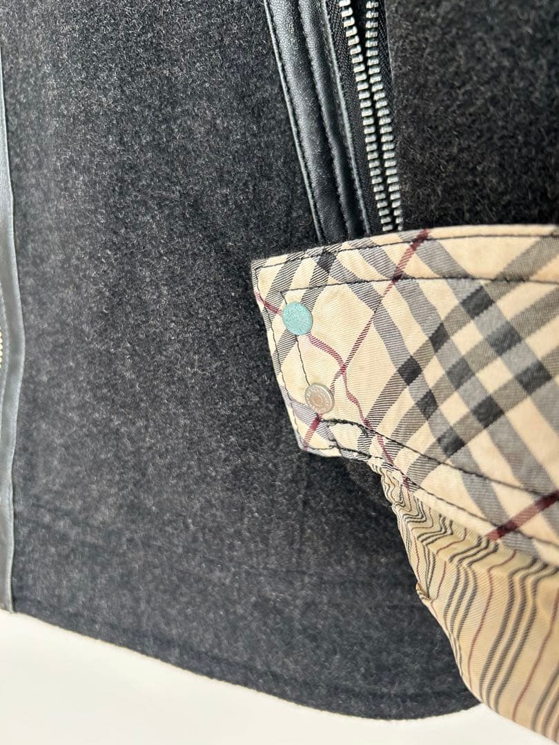 00s BURBERRY BLACK LABEL ウール　フルジップジャケット