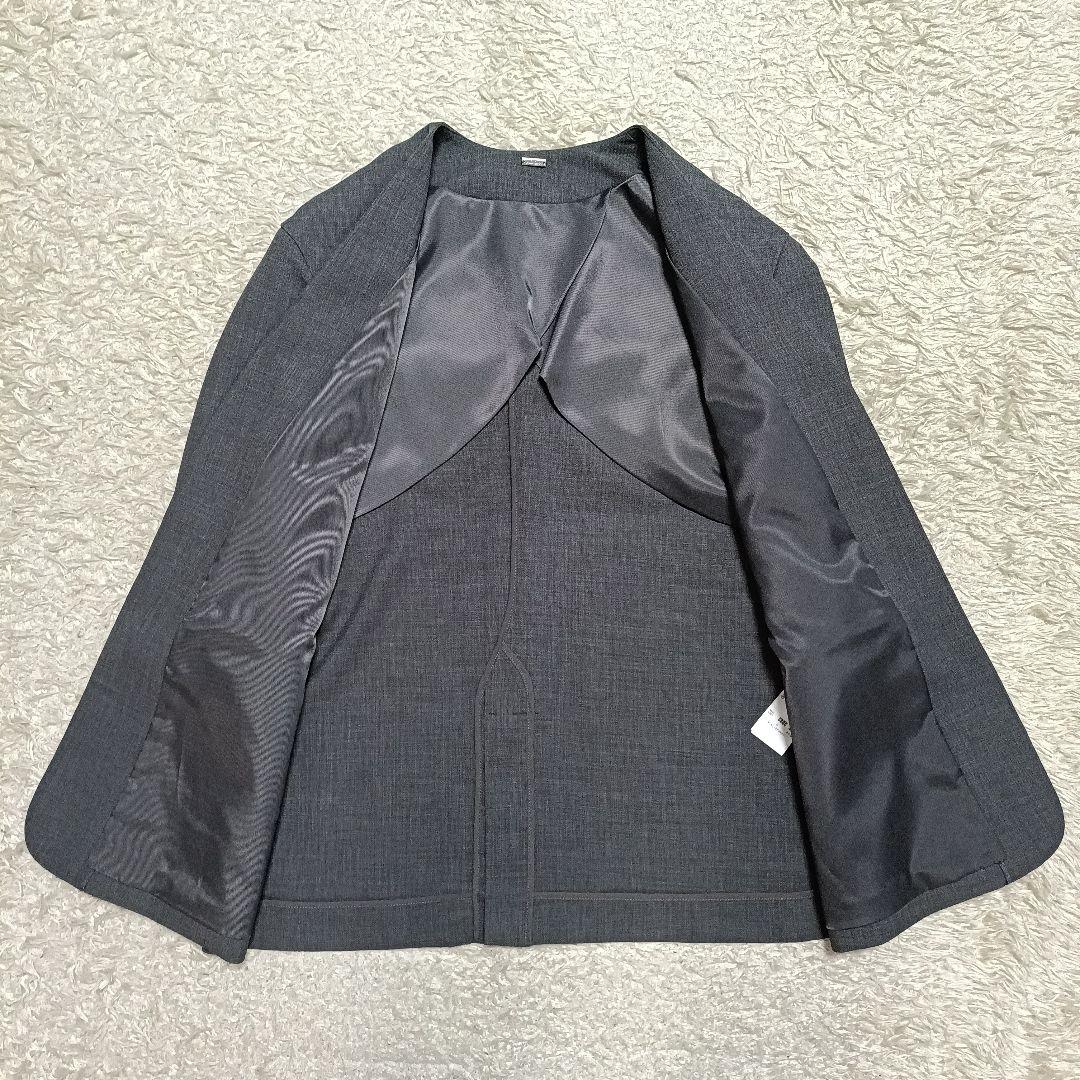 【美品】ミラオーウェン リネンライク ノーカラージャケット パンツスーツ