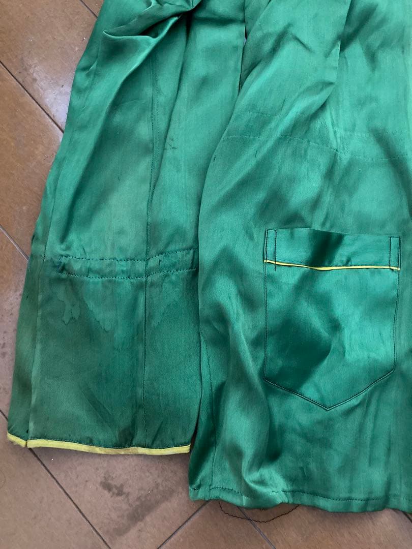 1940・50sチャイナシャツ　スーベニア 緑色ドラゴン刺繍