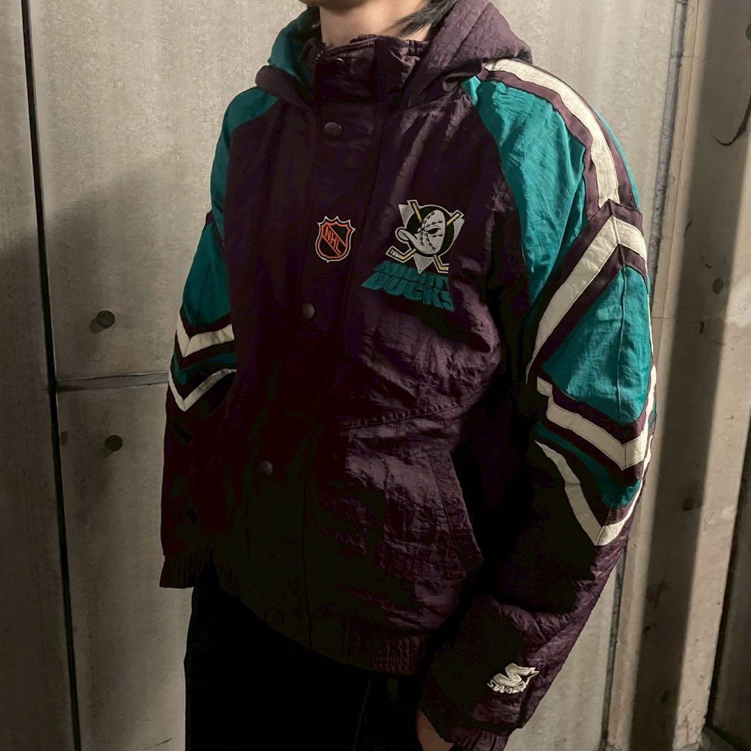 US古着 NHL starter ナイロン ゲームジャケット パーカー ロゴ