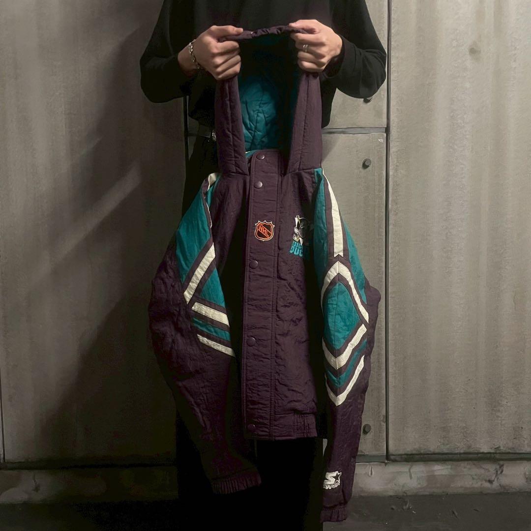 US古着 NHL starter ナイロン ゲームジャケット パーカー ロゴ