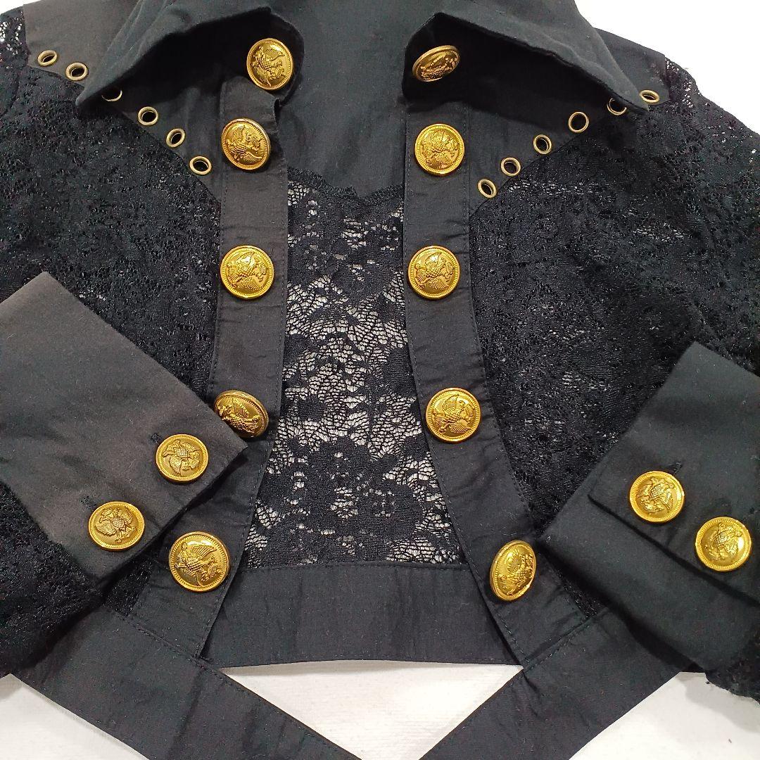 d.i.a. 金ボタン ハトメ 襟ワイヤー レース シャツ ジャケット y2k