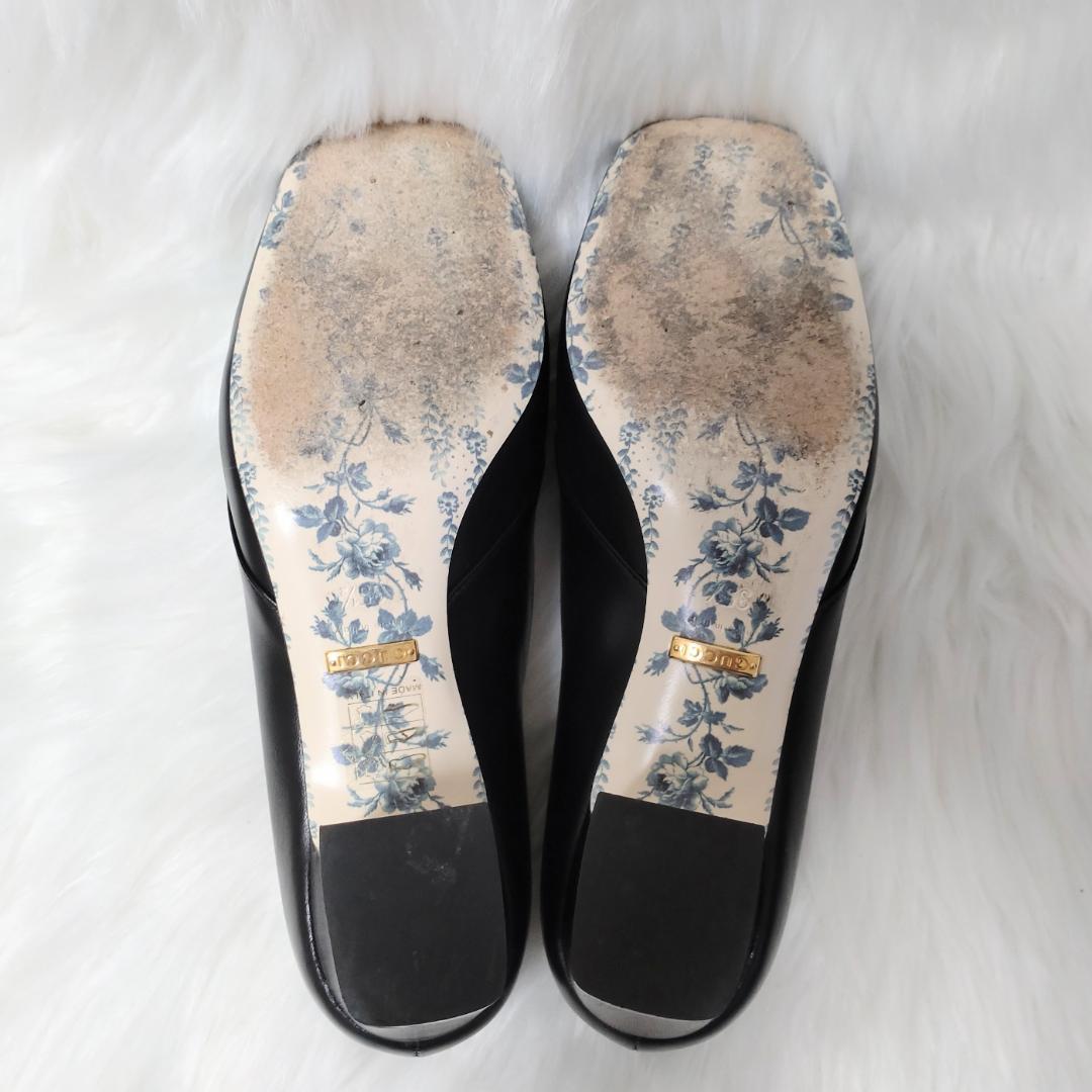 稀少美品✨️グッチ GGマーモント パンプス 花柄 チャンキーヒール 22.5