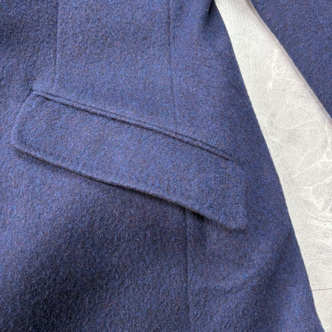 極美品　ジュンハシモト　チェスターコート　ウール　ロイヤルブルー　M相当　メンズ