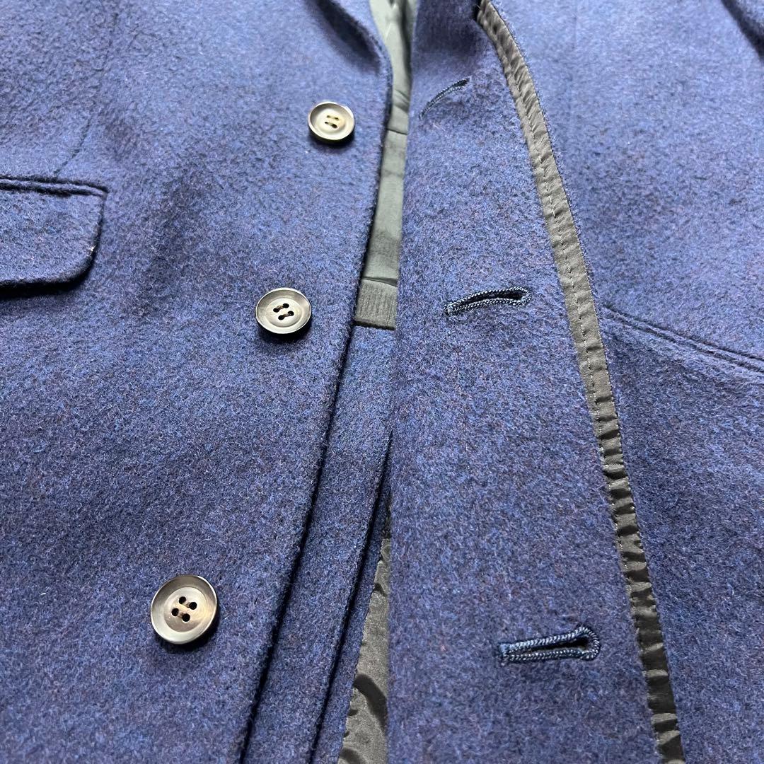 極美品　ジュンハシモト　チェスターコート　ウール　ロイヤルブルー　M相当　メンズ