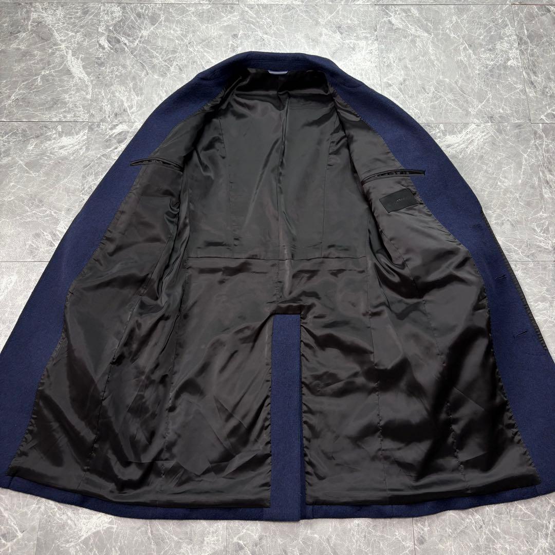 極美品　ジュンハシモト　チェスターコート　ウール　ロイヤルブルー　M相当　メンズ