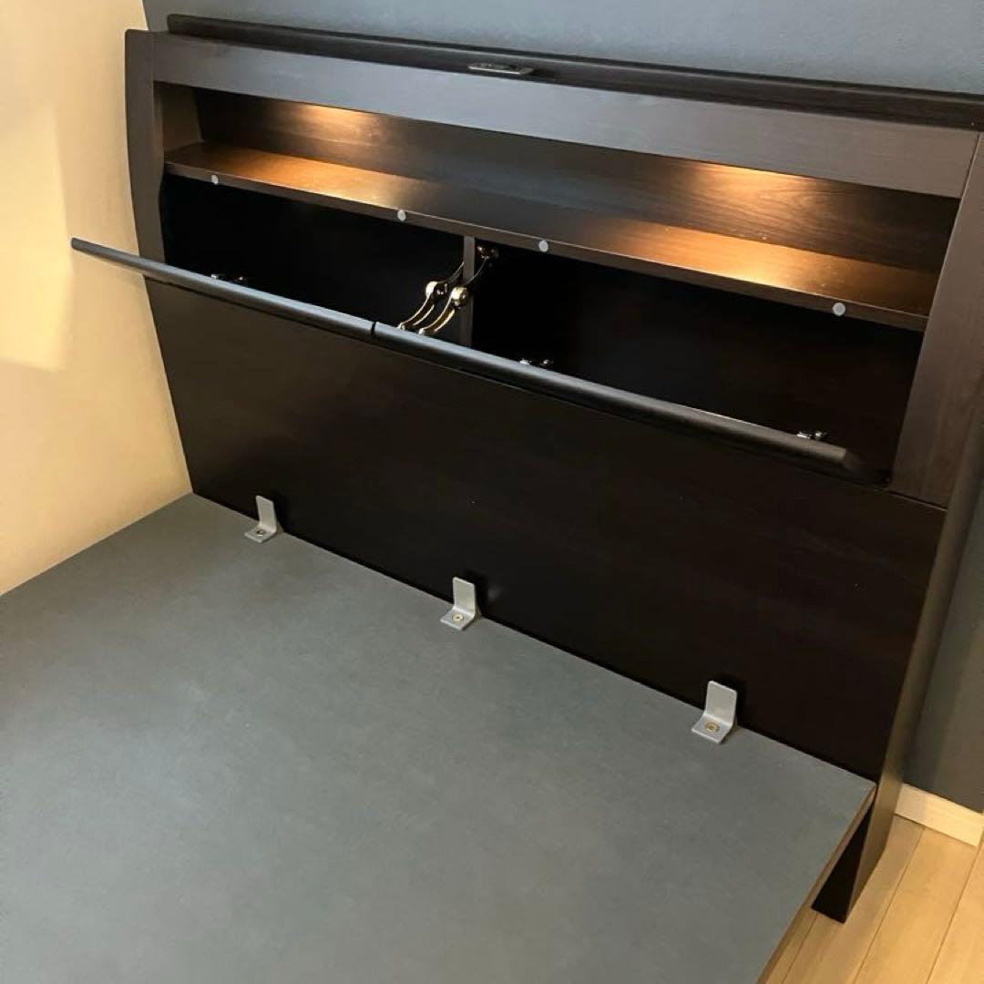 ニトリ／セミダブルベッドフレーム(OPグランCタテ 浅型/DBR)