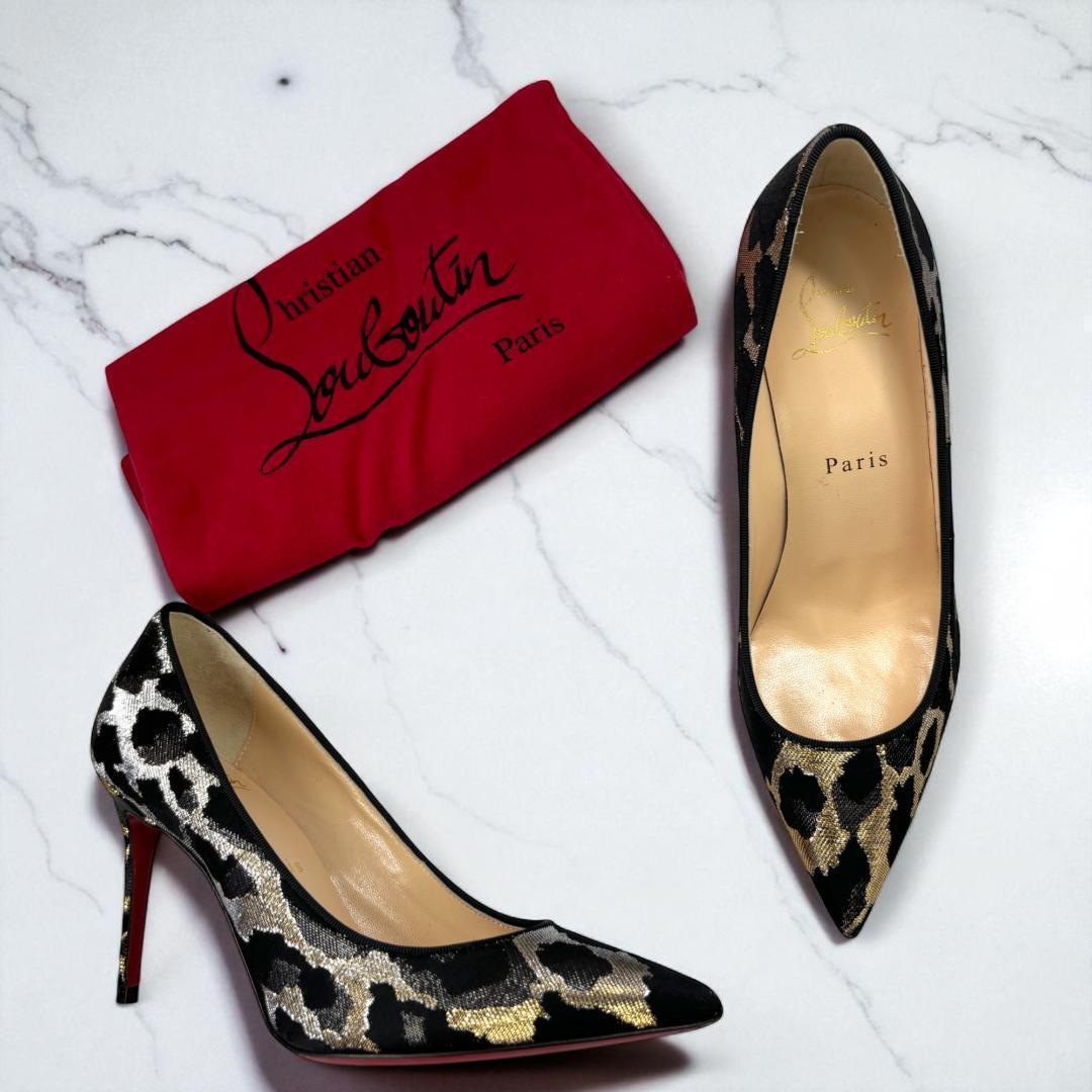 クリスチャンルブタン ポインテッドパンプス レオパード 36 23cm