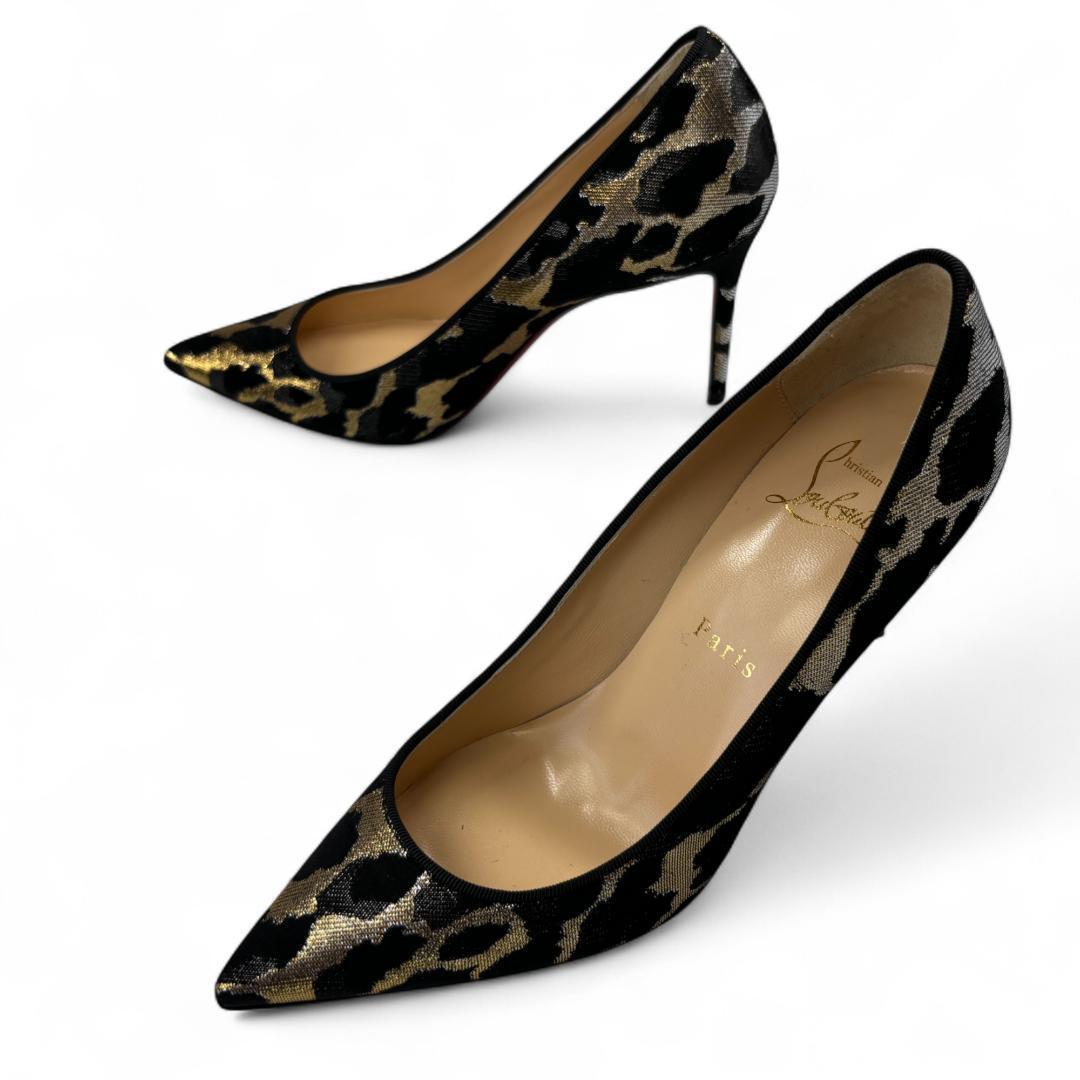 クリスチャンルブタン ポインテッドパンプス レオパード 36 23cm