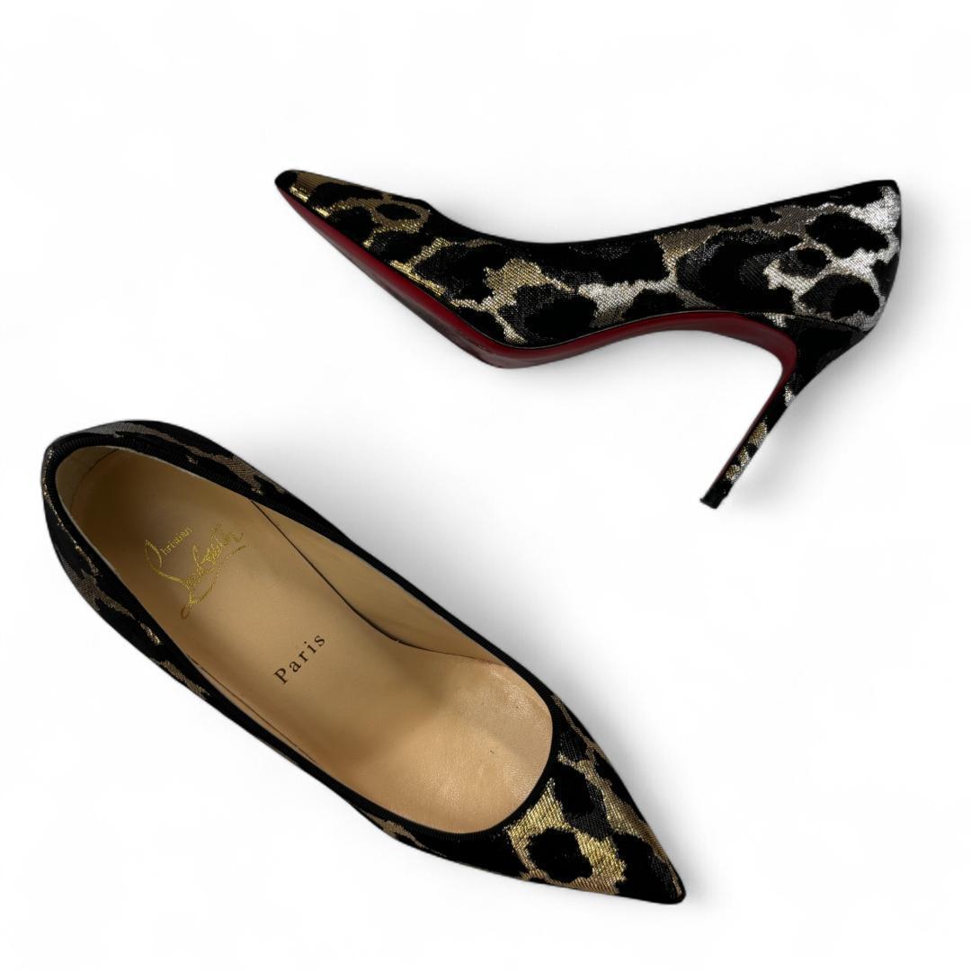 クリスチャンルブタン ポインテッドパンプス レオパード 36 23cm