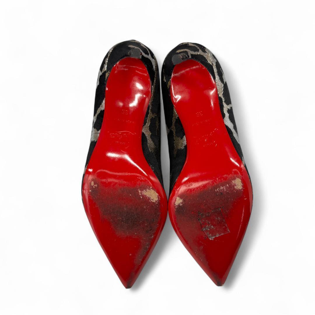 クリスチャンルブタン ポインテッドパンプス レオパード 36 23cm