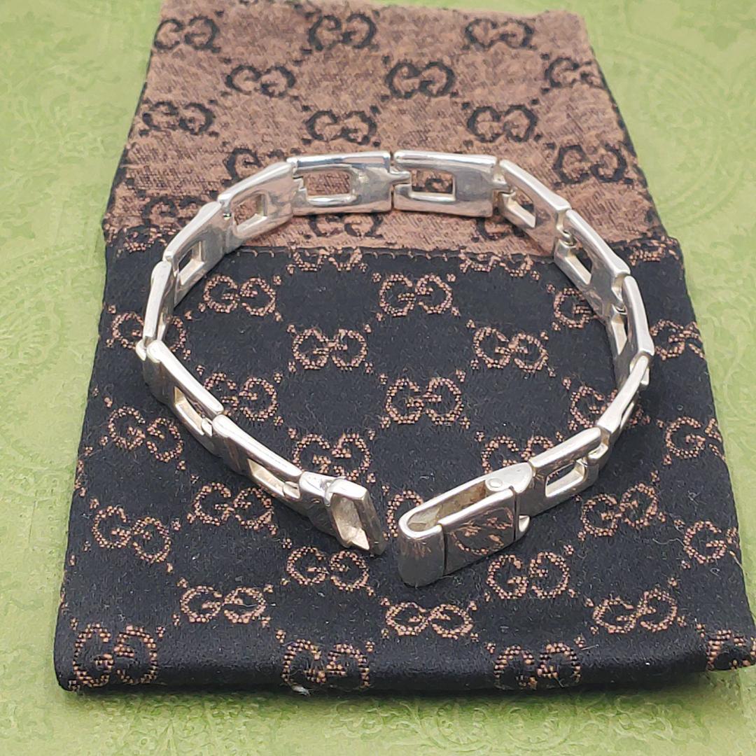 美品【リペア済み】　GUCCI グッチ Gスクエア ブレスレット ポーチ付き