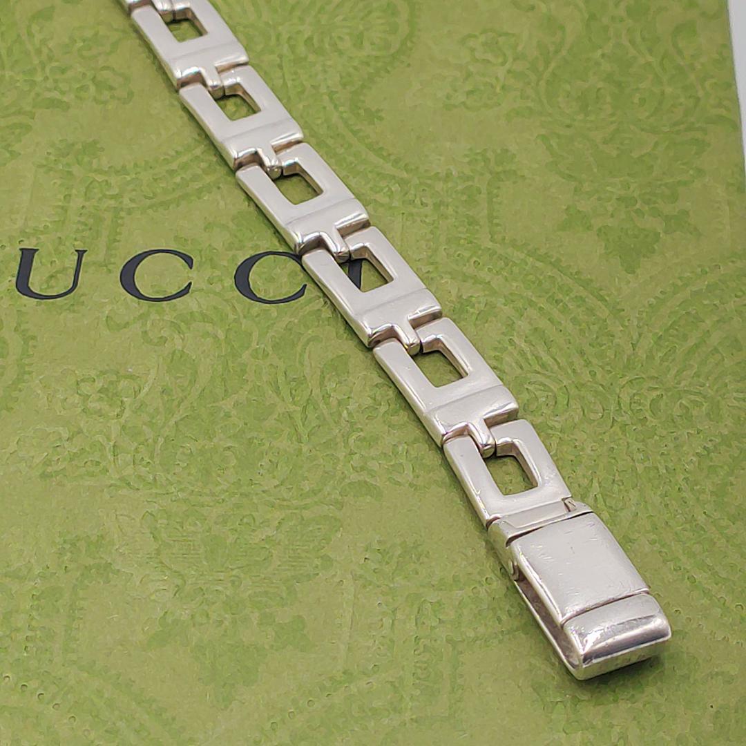 美品【リペア済み】　GUCCI グッチ Gスクエア ブレスレット ポーチ付き
