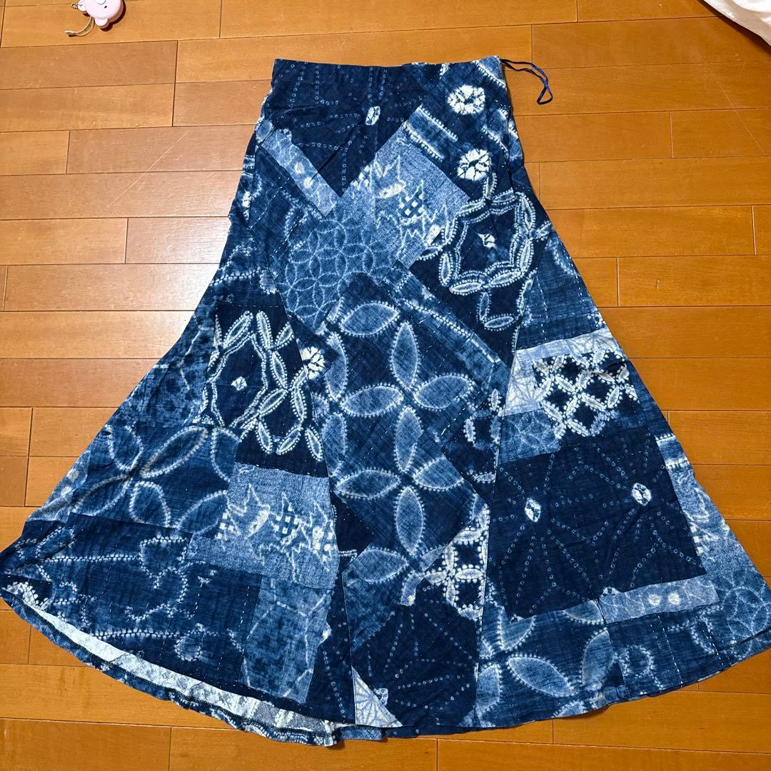 POLO RALPH LAUREN ダークブルー フレアスカート S