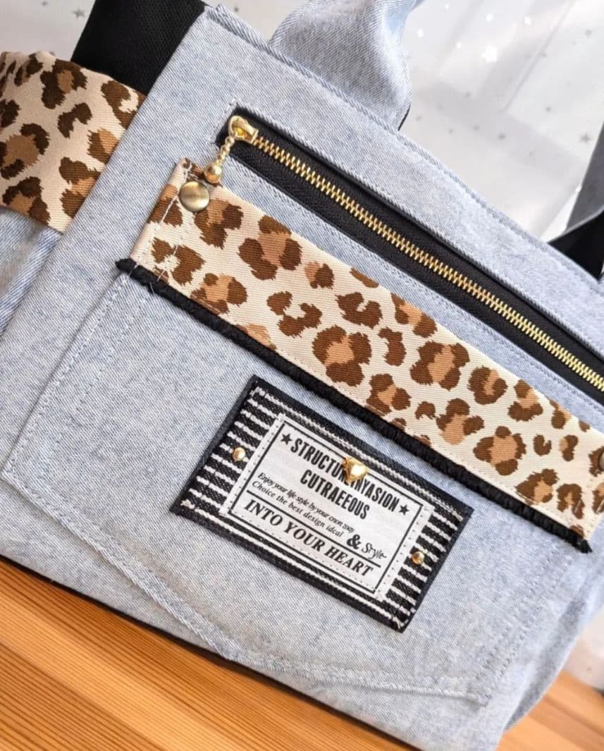 yuデニムリメイクバッグ（L）No.837 ☆バッグ（S）No.852