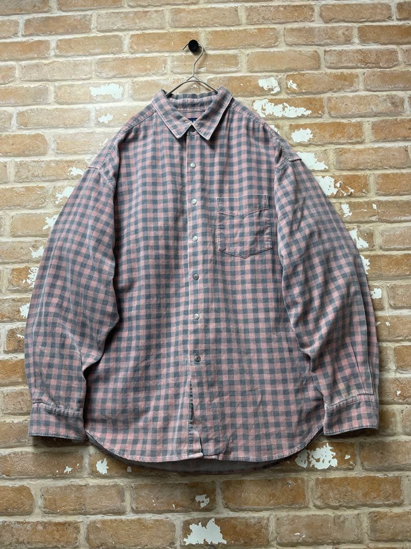 90s old gap GAP ギャップ　チェックシャツ　ネルシャツ　ピンク