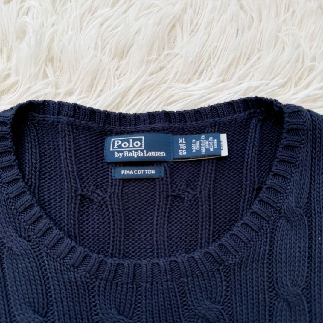 美品⭐︎Polo by Ralph Lauren ケーブルニットセーター ネイビー