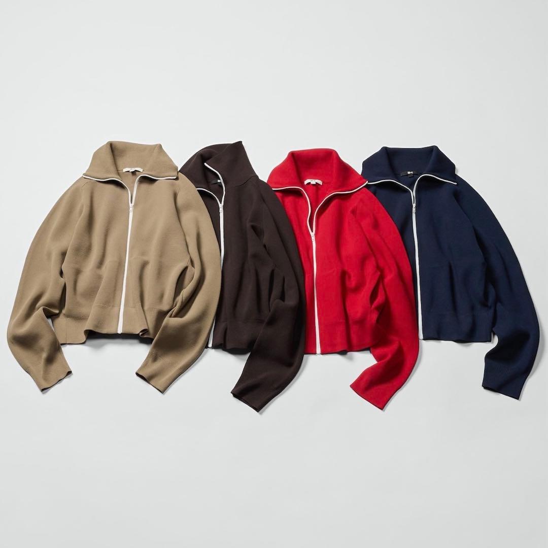 UNIQLO C ミラノリブフルジップカーディガン L ベージュ ユニクロC