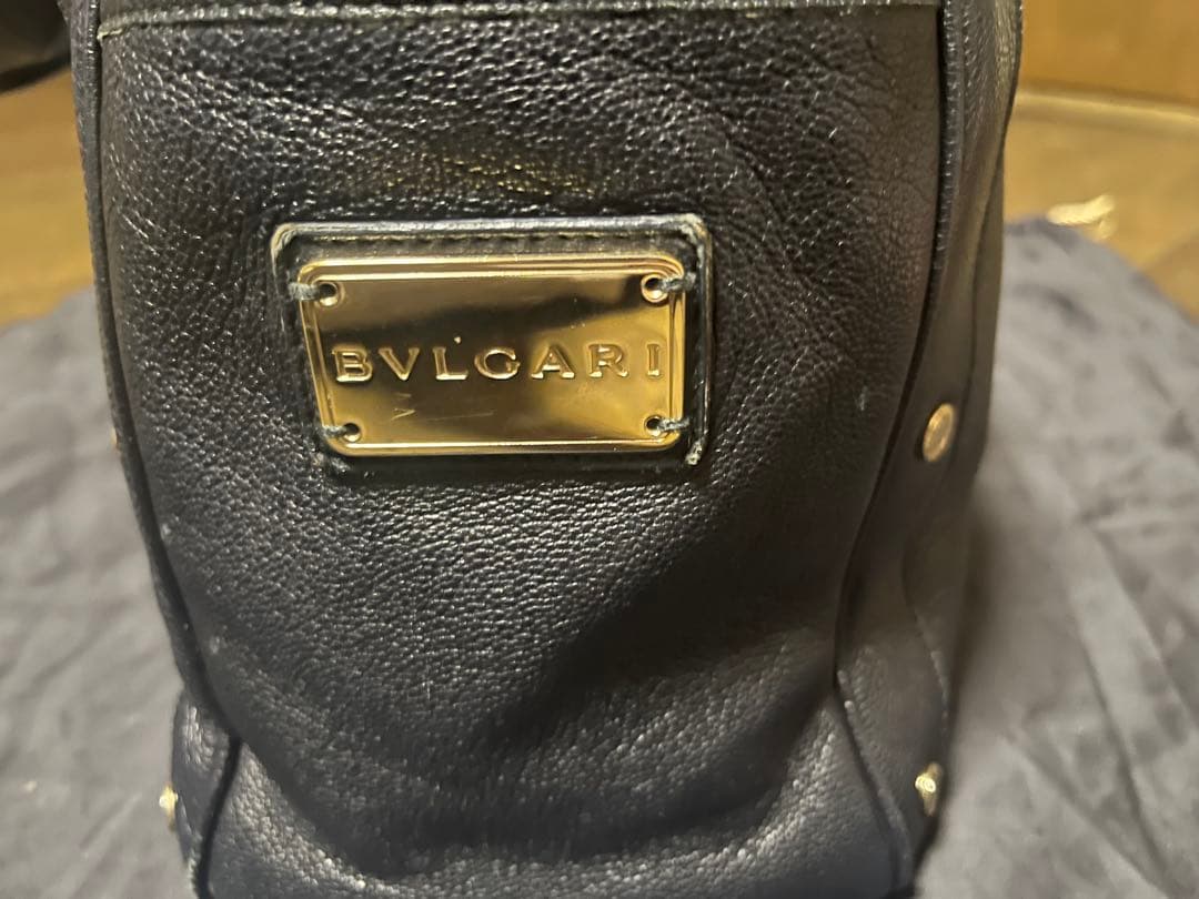 BVLGARI ブラックレザー ハンドバッグ