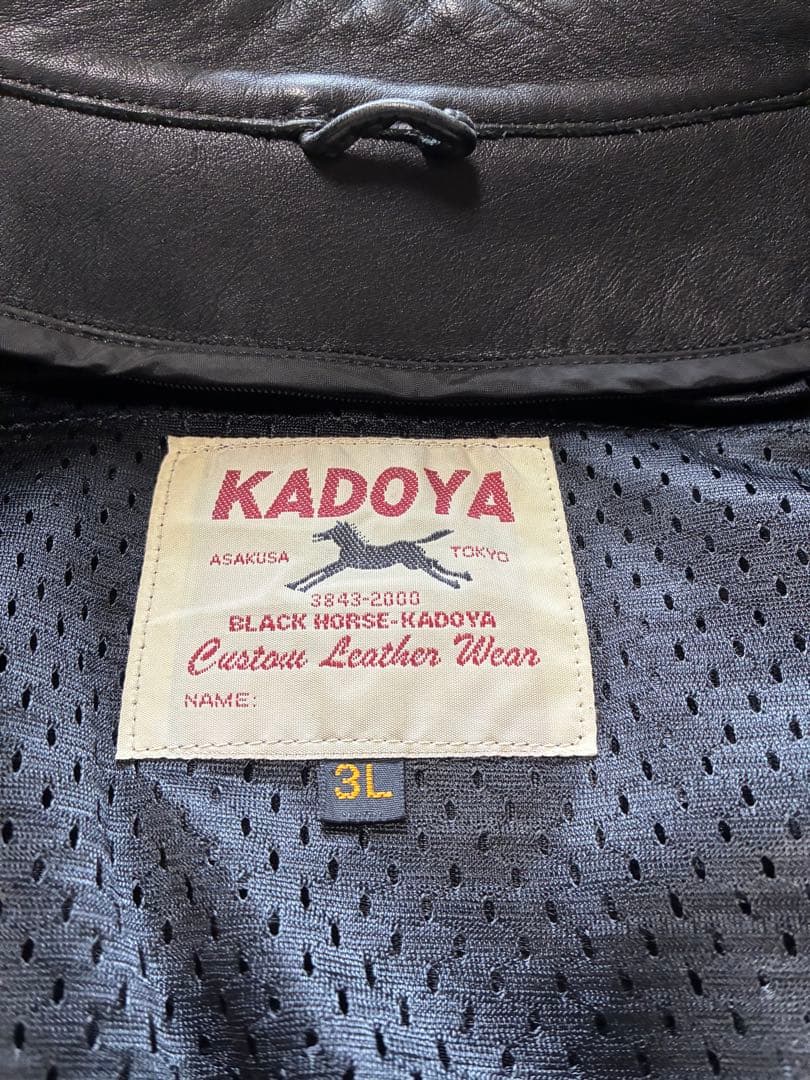 KADOYA BLACK HORSE レザージャケット 3L【美品】