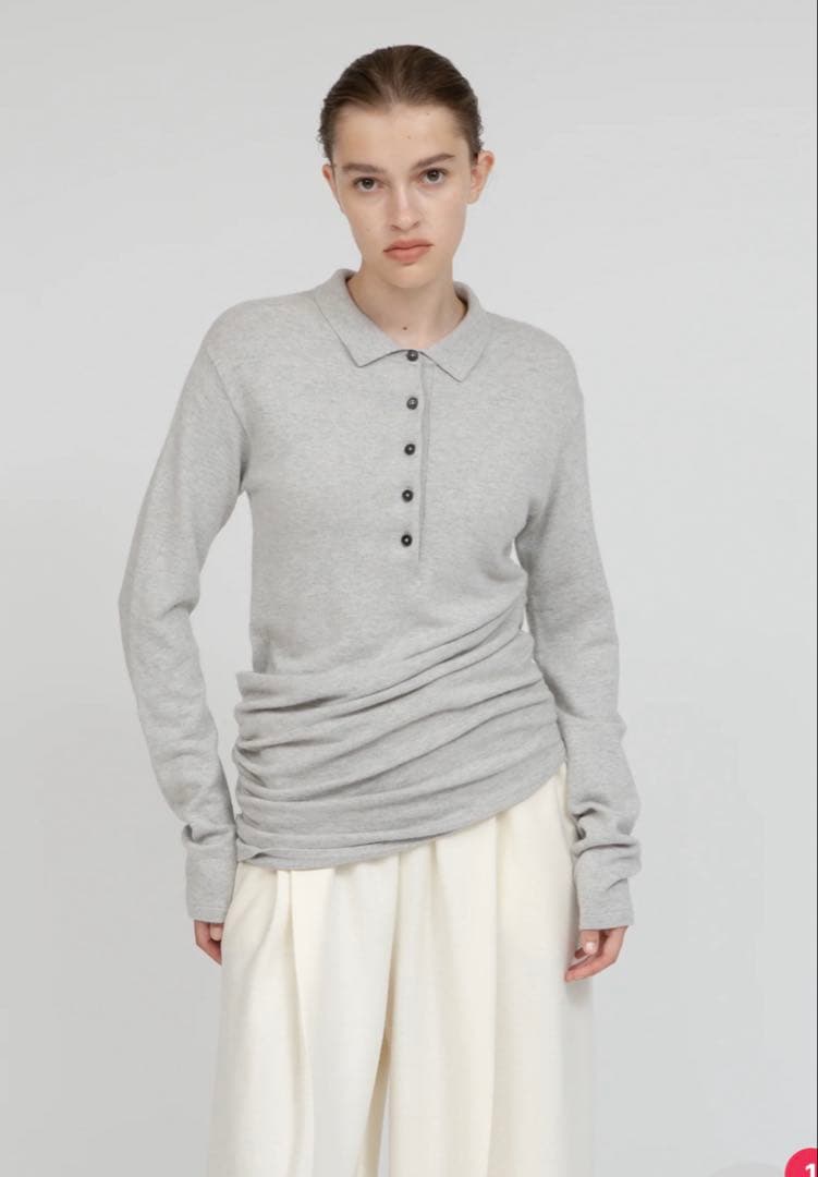 完売商品　IIROT Cashmere Polo Knit_Black