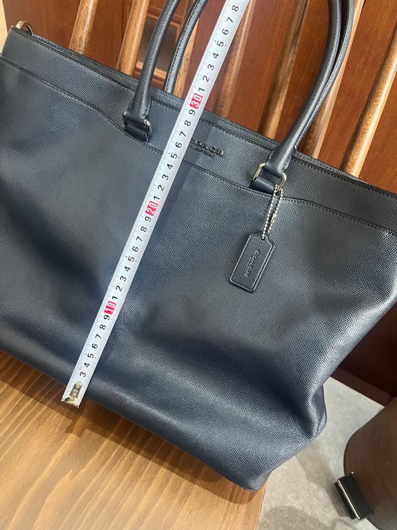 COACH ネイビー レザー トートバッグ