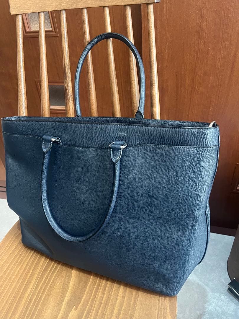 COACH ネイビー レザー トートバッグ