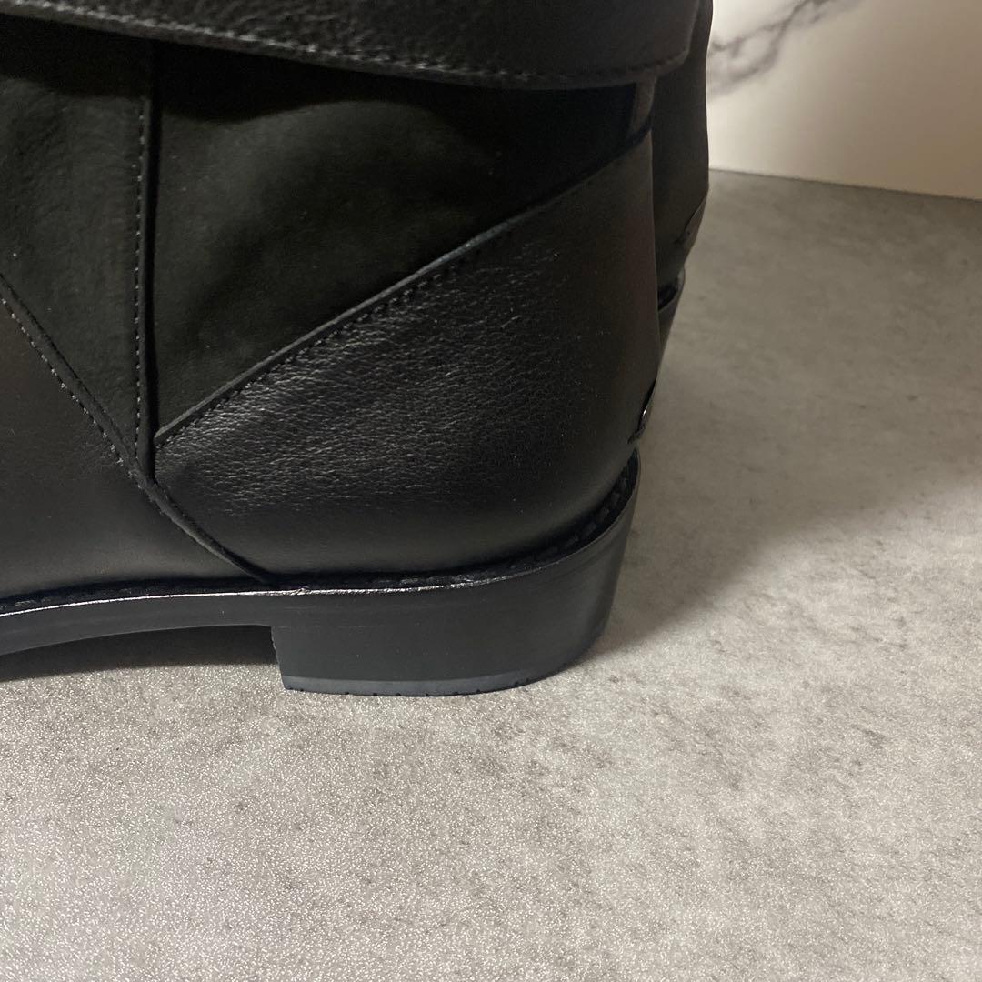 JIMMY CHOO ロングブーツ アーモンドトゥ スエード レザー 38 黒